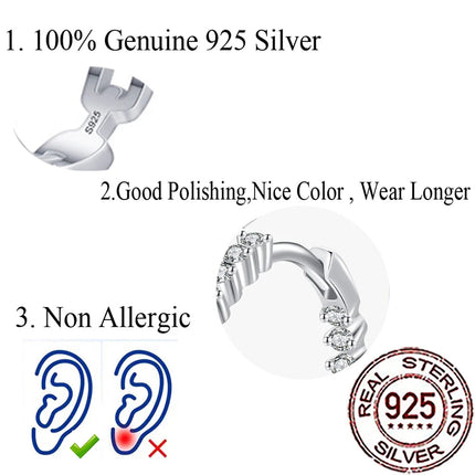 CWWZircons 925 Sterling Silver New Fashion Cubic Zircon Round Hoop Earrings for Women Girls Fine Party Jewelry Accessories SE012 PlatiNum