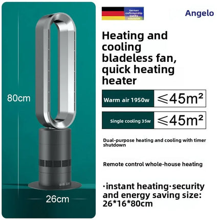 Ventilatore a Torre Senza Pale Angelo Tedesco 220V, Purificatore d'Aria e Riscaldatore 2 in 1 per Uso Domestico QDW