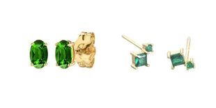 925 Sterling Silver Needle Green Zircon Gold Earrings Heart Hoop Earrings for Women Delicate Stud Earrings Luxury Jewelry Gifts PlatiNum