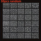 30Pcs Christmas 3D Nail Art Stickers Decals Self‑Adhesive Cartoon Snowflake Snowman Nail Art Supplies for Women Manicure Decorations