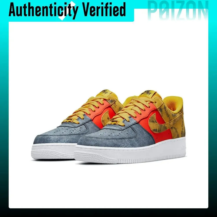 Nike Air Force 1 Skate Shoes Men's Low-top Yellow/Orange/Gray CZ0337-700