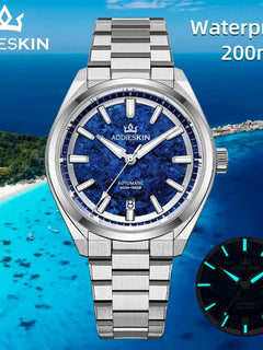 AddiesKin Men Automatic Mechanical Watch Miyota 9015 Sapphire Crystal 200M Waterproof Stainless Steel Luxury Diver Watch K006