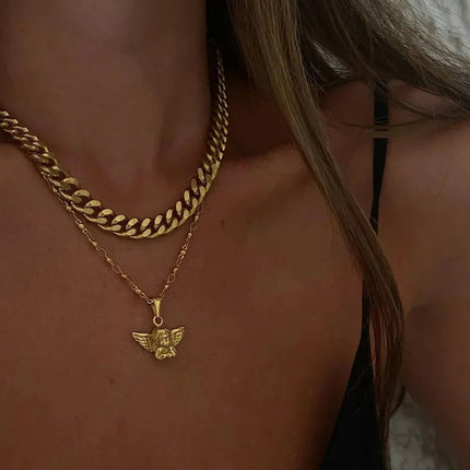 2023 Fashion Multilayer Boho Colorful Bead Chain Necklace For Women Female Crystal Water Drop Metal Letter Pendant Jewelry Gift PlatiNum
