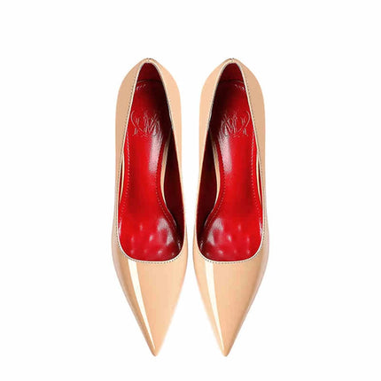 Tacchi da donna 2025 Nuovo marchio di lusso Décolleté Fondo rosso Punta a punta Strass Tacchi alti Elegante stiletto Party Prom Scarpe da donna