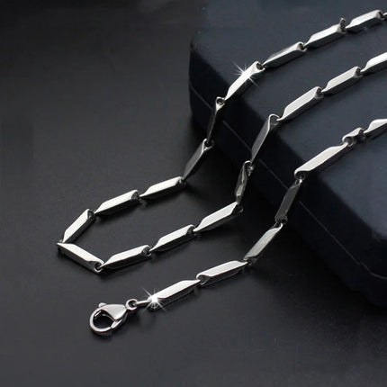 Fashion High-end New Titanium Steel Necklace Melon Chain Stainless Steel Chain Men And Women Fashion Necklace Gift Hot Sale PlatiNum
