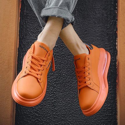 Men's Platform Sneakers Solid Design Sports Running Tennis Sneakers Lace Up Walking Trainers Shoes Casual Outdoor Shoes 39-44