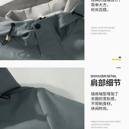 2024 Spring and Autumn jackets Fashion Trend Hooded Coat Men's Casual letter pattern Comfortable Waterproof Jacket M-4XL