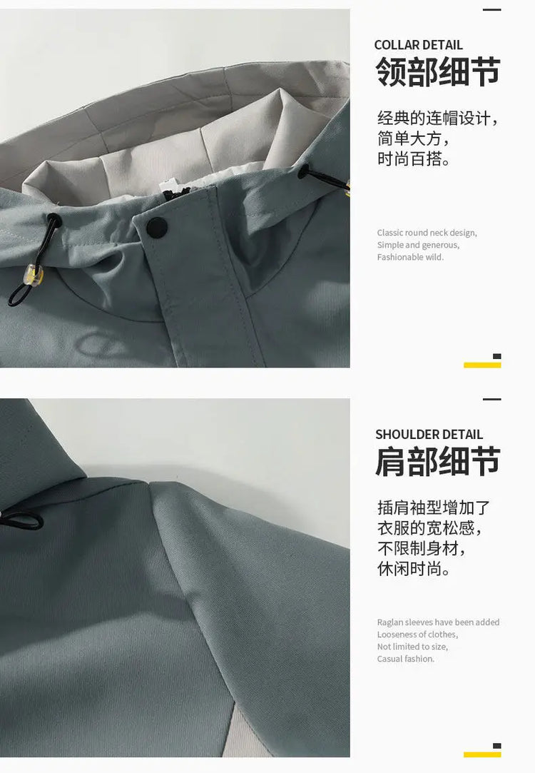 2024 Spring and Autumn jackets Fashion Trend Hooded Coat Men's Casual letter pattern Comfortable Waterproof Jacket M-4XL