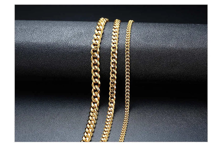 3-11MM Classic Cuban Chain Necklace for Men Women,Silver Black Gold Grey Color Stainless Steel Chains,Basic Punk Jewelry Gift PlatiNum