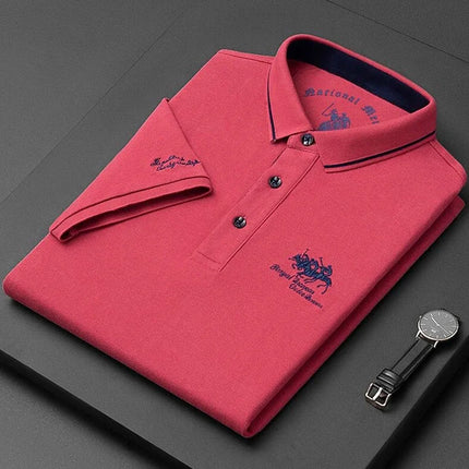 Men's Embroidered Short Sleeve Polo Shirt Casual Fashion Comfortable Summer Top