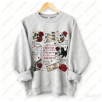 Run Little Mouse Haunting Adeline Dark Romance Book Hoodie Spicy Smut Reader Gifts Black Cat Graphic Pullover Men Women Hoodie