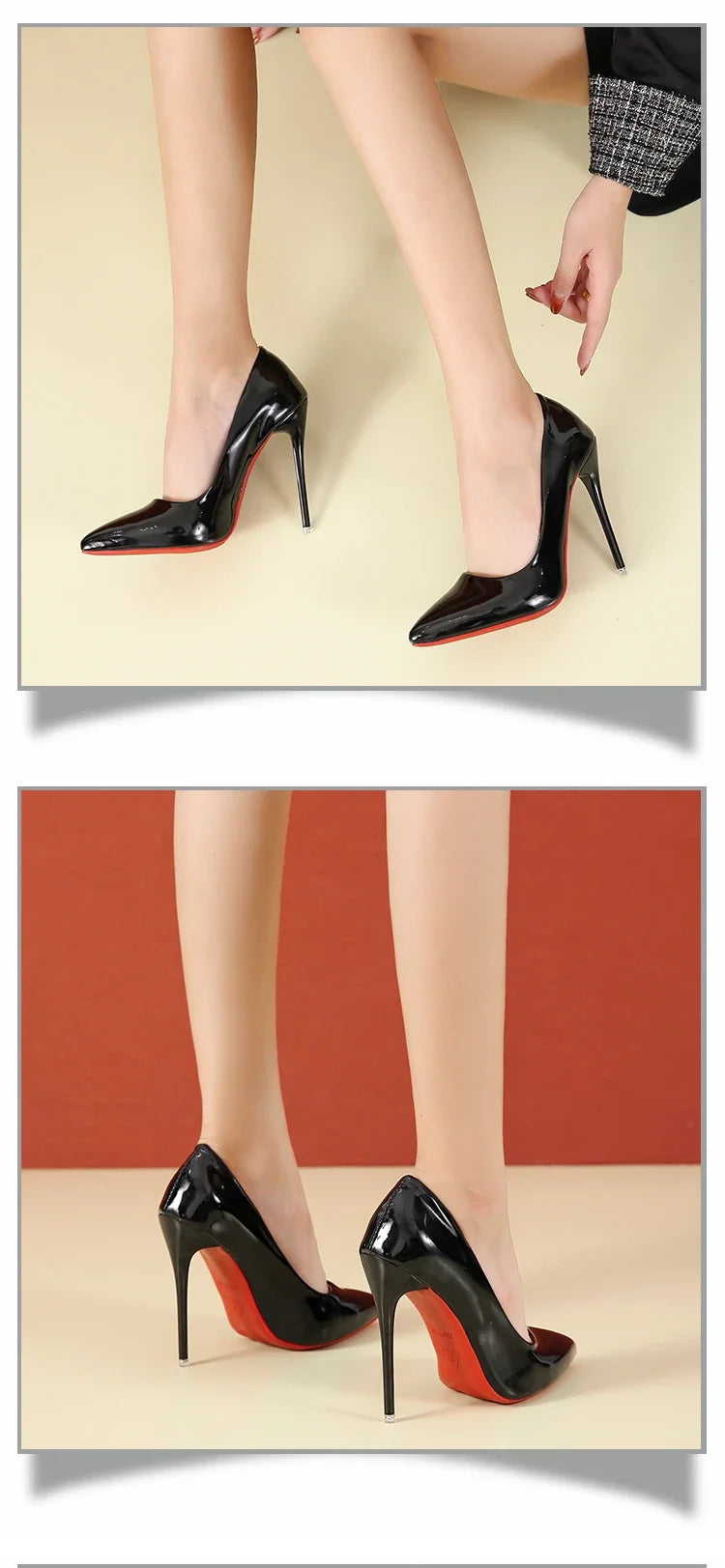 2024 Scarpe da donna Tacchi alti rossi Décolleté sexy con punta a punta 12 cm Scarpe da abito da spo