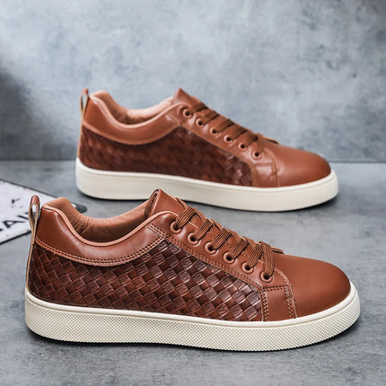 New Spring Autumn Low Cut Men's Board Shoes Fashion Lightweight Plaid Men's Casual Single Shoes