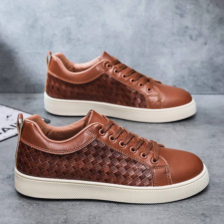 New Spring Autumn Low Cut Men's Board Shoes Fashion Lightweight Plaid Men's Casual Single Shoes
