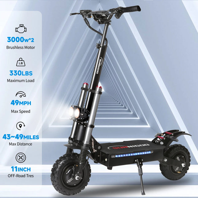6000W Potente Scooter Elettrico 60V 38Ah Velocità Massima 85 km/h 100 km Gamma 11 '' Pneumatici Dopp