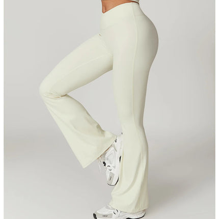 Flare Leggings Yoga Pants Women Bell-bottoms Yoga Tights High Waist Fitness Pants Stretch Gym Workout Sports Push Up Leggings PlatiNum