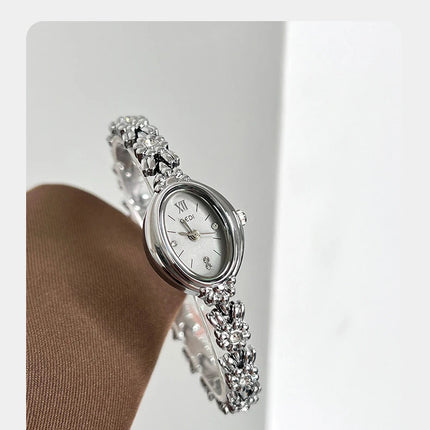 Orologio da donna Luce di lusso retrò tempestato di diamanti Bracciale di alta bellezza Orologi da donna squisiti alla moda platinumshop