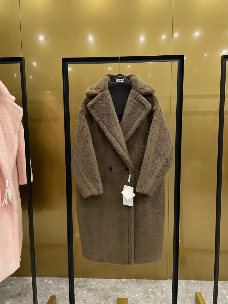 Max Teddy Coat 62% Alpaca 26% Wool 12% Silk Coat Winter Thicken Women's Coat