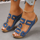 Sandali da donna stile romano di grandi dimensioni Pantofole da spiaggia open toe Zeppe estive Comode scarpe slip-on da esterno per donna