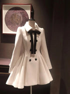 Neploe Hepburn Celebrity Elegant Bow Coat Woolen Slim Waist Luxury Small Fragrance Blends New A-line Pleated Ball Gown Jackets