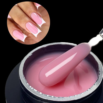 Jillnails 50g Nude Pink Builder Nail Gel French Pink Nails UV LED Self Leveling Sculpting Gel Nails Shape Building Extension