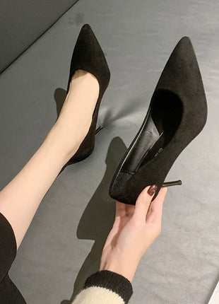 Donne Nuovi Sandali Con Tacco Medio Nero 6-8-10 cm A Punta Tacco Sottile Baotou Banchetto Scarpe Con Tacco Alto Scarpe Da Donna Tacones Mujer