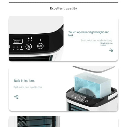 HOMEFISH Umidificatore da Tavolo Silenzioso per Uso Domestico, Ventilatore Portatile USB con Nebulizzatore e Funzione di Raffreddamento