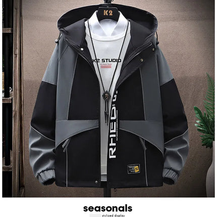 Men's Sets Sportswear Suit Hooded Colorblock Casual patchwork Hooded Jacket + Pants Suit Men's 2-piece Jogger Sweatshirt