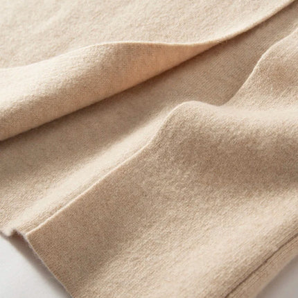 Women Pure Cashmere Long Skirts Spring Autumn Winter Straight Thick Skirts 100% Cashmere Knit Split Skirts PlatiNum