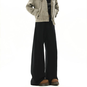 American Style Vintage Wide Leg Cargo Pants Men's Baggy Fashion High Street Overalls Coffee Streetwear Male Mopping Trousers