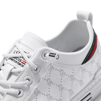 Men's lightweight skate shoes, everyday casual sneakers for men, colors: white and beige, sizes 39 to 46.