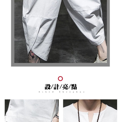 Stile giapponese due pezzi t-shirt pantaloni uomo uomo abiti Kimono maniche corte giappone Harajuku Yukata Cardigan Costume top pantaloni