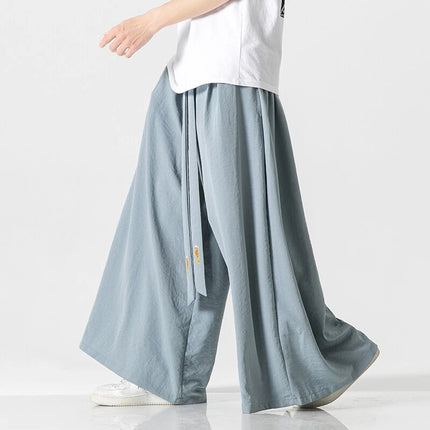Pantaloni a Gamba Larga da Uomo, Stile Streetwear, Tinta Unita, Casual, Comodi, Vintage, Oversize, per Primavera ed Estate