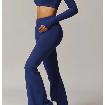 High Waist Wide Leg Pants Leggings Women Tights Fitness Bell-bottoms Yoga Elastic Leggings Push Up Gym Workout Flared Pants PlatiNum