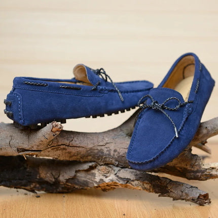 Mocassini da Uomo in Stile Italiano, Scarpe in Pelle Scamosciata, Calzature Comode e Leggere per Guida e Club