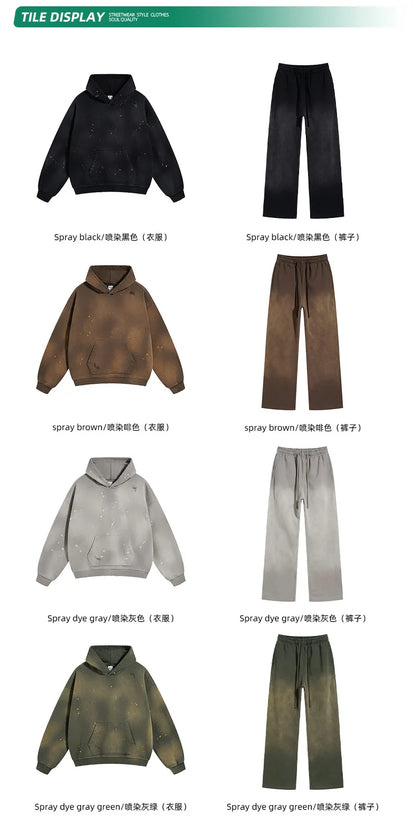 LOGO personalizzato2024 autunno e inverno 450g cotone poliestere spugna vecchi abiti da strada per uomo e donna felpa con cappuccio ampia oversize