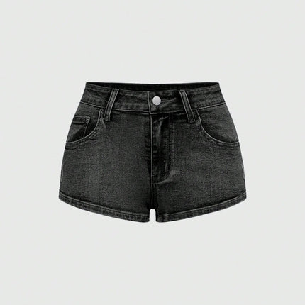 Shorts Female Jeans Women Jeans Shorts Punk Retro Y2K Low Rise Star Patch Back Pocket Denim Hot Pants PlatiNum