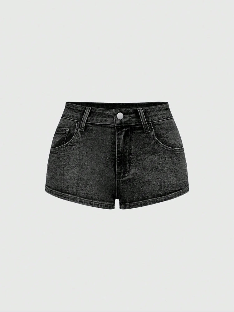 Shorts Female Jeans Women Jeans Shorts Punk Retro Y2K Low Rise Star Patch Back Pocket Denim Hot Pants PlatiNum