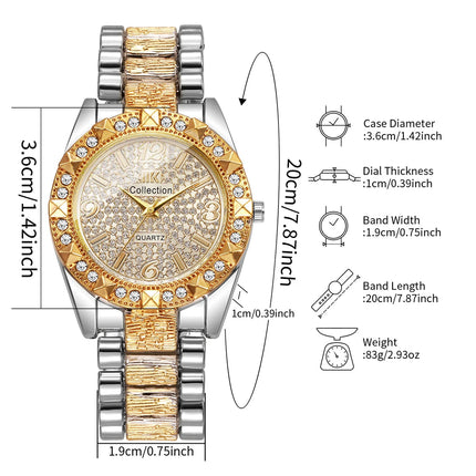 Orologi da donna con diamanti di lusso Orologio da polso al quarzo da donna con quadrante arabo alla moda Reloj Mujer Orologio da ragazza regalo (senza scatola) platinumshop