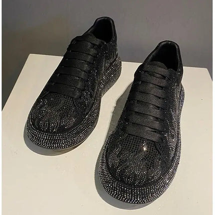 New Luxury Charming Men Showy Rhinestone Casual High Top Shoes Flats Male Designer Prom Sneakers Loafers Shoes Zapatos Hombre