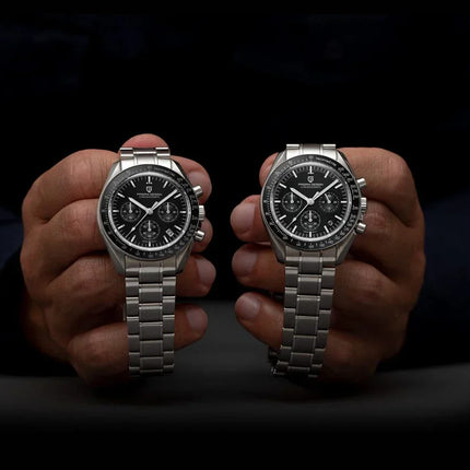 Nuovo Orologio da Uomo PAGANI DESIGN Gold Moon 2026, Cronografo Sportivo al Quarzo VK63, con Vetro Zaffiro AR, Impermeabile, Luminoso, in Acciaio Inossidabile, Lunetta in Ceramica, Regalo