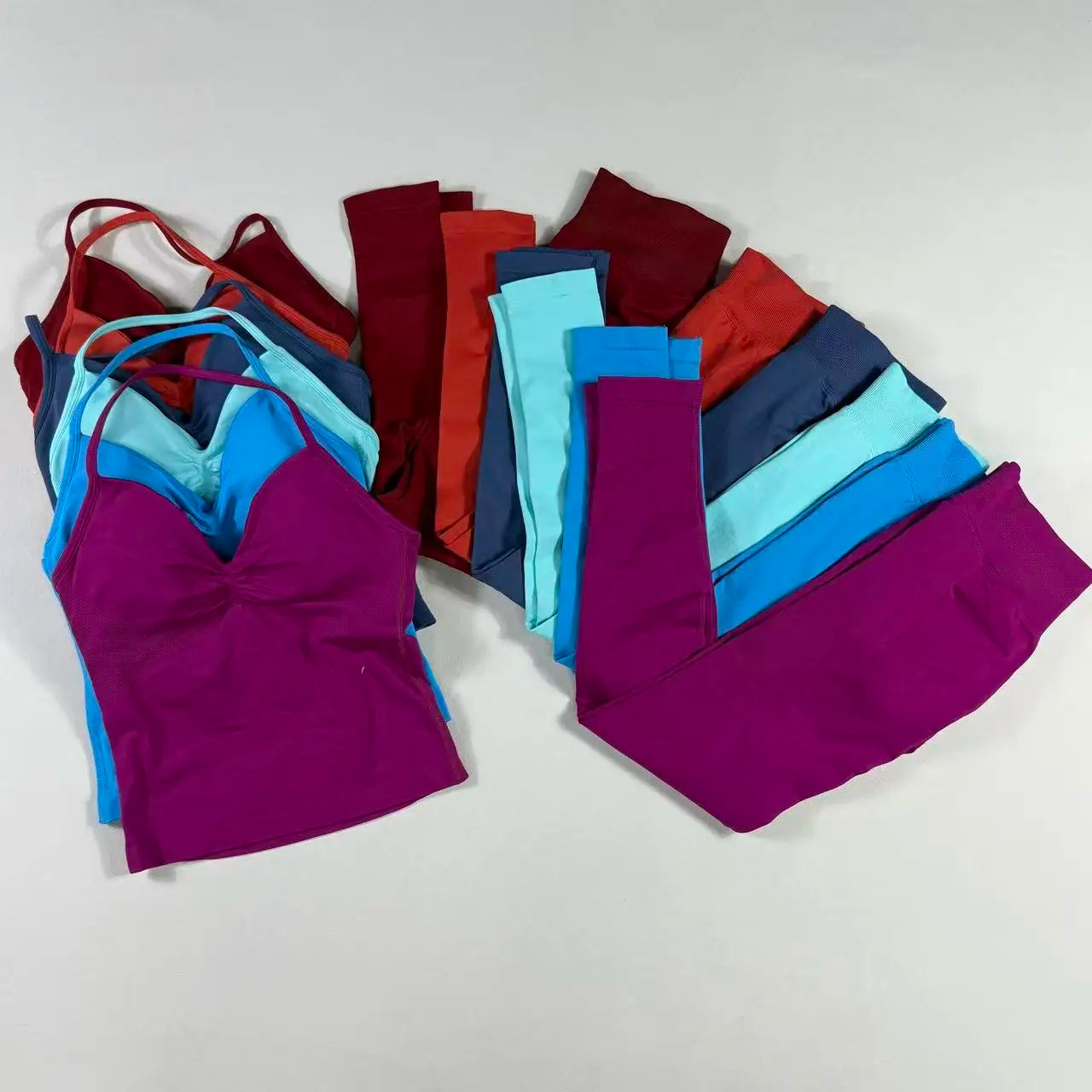 Yoga 2pcs Impact Gym Set Women Backless Tank Tops High Waist Scrunch Seamless Shorts Fitness Clothes Activewear Workout Sets