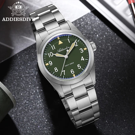 ADDIESDIVE 36mm Men's Luxury Watch VH31 Titanium Alloy  Watch Super Luminous 100m Waterproof Men's Luminous Quartz Watches