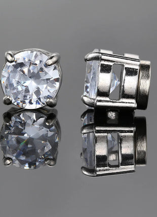 Orecchini finti Ice Out per uomo donna Forte magnete magnetico in acciaio inossidabile non penetrante Accessori per gioielli di moda Hip Hop Rock platinumshop