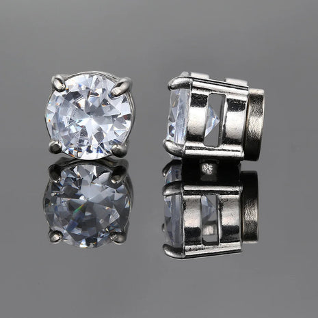 Orecchini finti Ice Out per uomo donna Forte magnete magnetico in acciaio inossidabile non penetrante Accessori per gioielli di moda Hip Hop Rock platinumshop