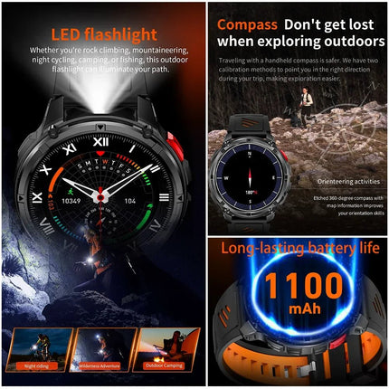 Nuovo T-Rex3 Ultra 1100mAh Batteria Smart Watch GPS Track Bussola IP69K Impermeabile Sport tracker All'aperto Militare Smartwatch platinumshop