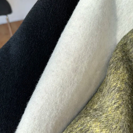 High-end Thick Double-sided Wool Coat Female Fashion Long  Autumn Winter Lapel Double Breasted Wool Coat Women Loose Outerwear