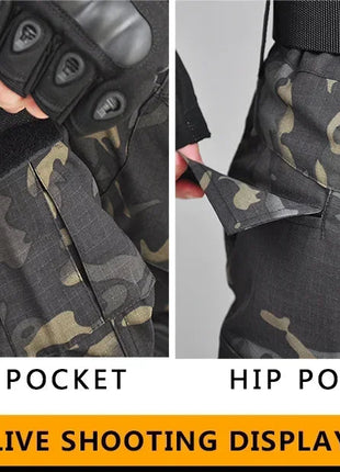 Woodland Tactical Unifirm Mens Sets Outdoor Hunting Training Suits Combat Shirts Ripstop Pants Workwear Clothes Wear-resisting PlatiNum