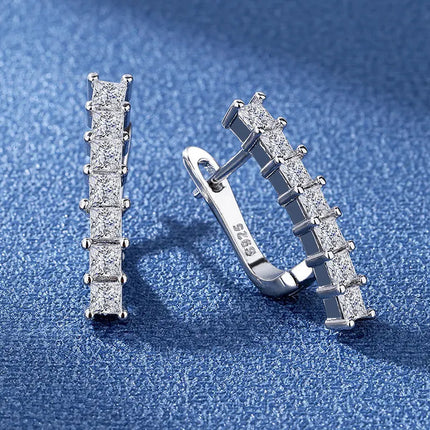 Orecchini in argento sterling 925 gioielli di alta qualità retrò modello semplice orecchini con zirconi bianchi viola vendita calda platinumshop