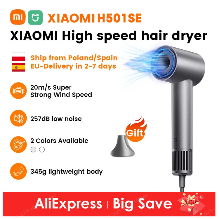 XIAOMI MIJIA High Speed Hair Dryer Professional Negative Ion Hair Care 110,000 Rpm 1600W Electric Portable Hair Dryer